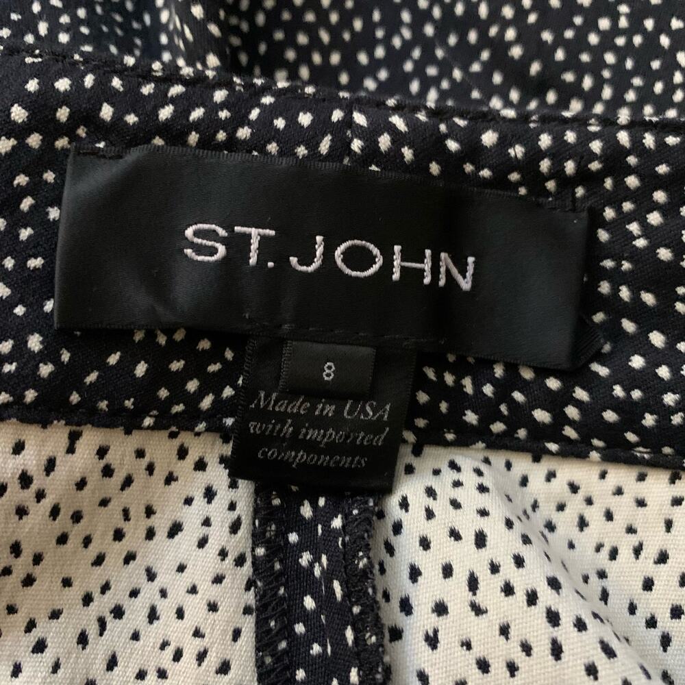 St. John Emma black & cream dot print dress pants size 8 - Picture 6 of 13